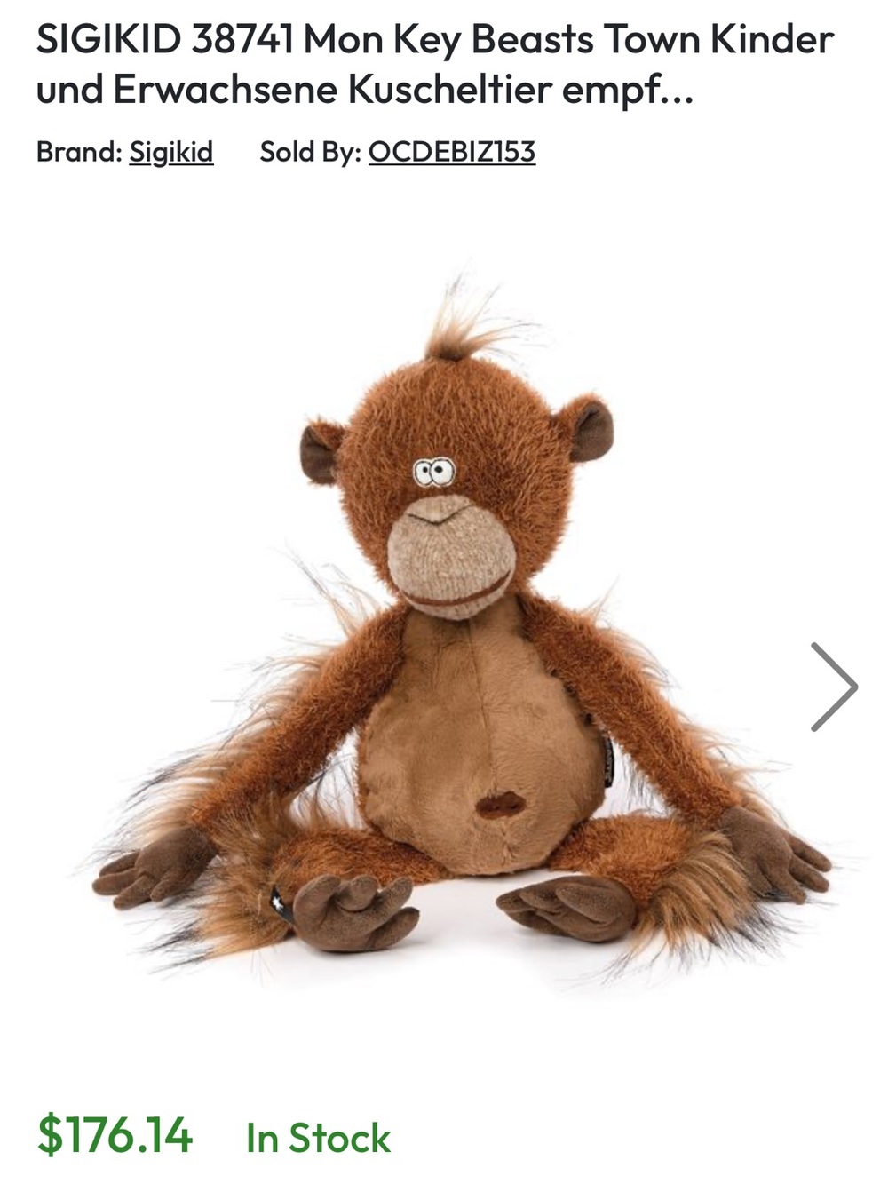 Beasts Town - Brown Plush Orangutan Stuffed Toy - Soft Kids Toy C#2
